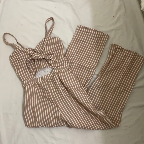 Abercrombie & Fitch Pants - Abercrombie Striped Linen Jumpsuit - Small